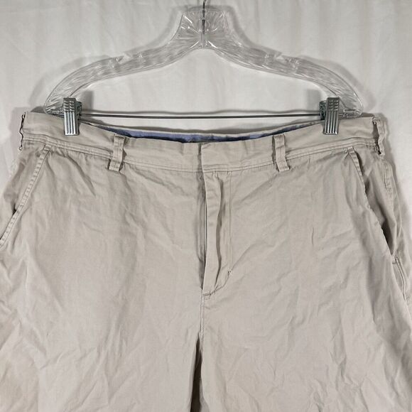 J. Crew Chino Shorts 38 Khaki Pockets Button Zip 10" Inseam 100% Cotton - Picture 2 of 11